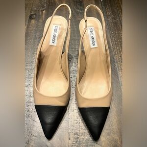 Steve Madden Black and Nude Heels
